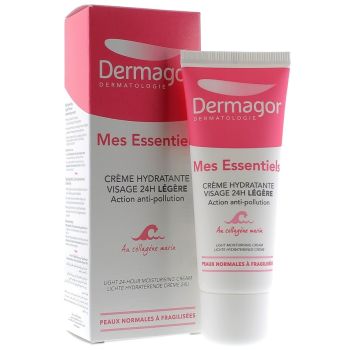 Mes Essentiels Cr&egrave;me Hydratante Visage 24h l&eacute;g&egrave;re Dermagor - tube de 40 ml