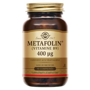 Metafolin 400 &micro;g (vitamine B9) Solgar - bo&icirc;te de 50 comprim&eacute;s