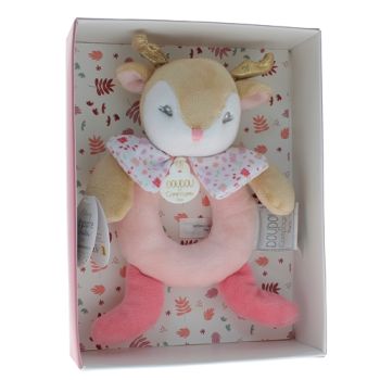 Mini doudou renne hochet Doudou et compagnie - bo&icirc;te avec doudou de 20 cm