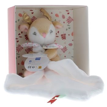 Mini doudou renne mouchoir Doudou et compagnie - bo&icirc;te avec doudou de 20 cm