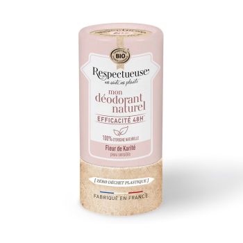 Mon d&eacute;odorant naturel fleur de karit&eacute; bio Respectueuse - stick de 50g