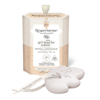 Mon gel douche solide hypoallerg&eacute;nique bio Respectueuse - pain de 75g