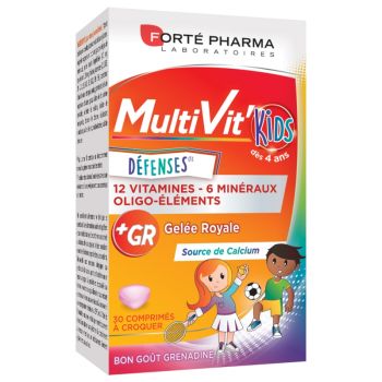 Multivit'Kids D&eacute;fenses Forte Pharma - bo&icirc;te de 30 comprim&eacute;s &agrave; croquer