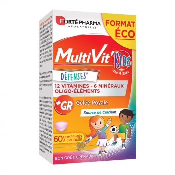 Multivit'Kids D&eacute;fenses Forte Pharma - bo&icirc;te de 60 comprim&eacute;s &agrave; croquer