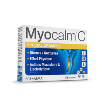 Myocalm C Crampes 3C Pharma - bo&icirc;te de 30 comprim&eacute;s