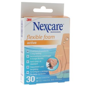 Pansements Flexible Foam Nexcare 3M - bo&icirc;te de 30 pansements