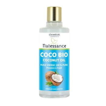 Natessance coco Bio huile vierge 100% pure L&eacute;a Nature - flacon de 100 ml
