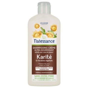 Natessance shampooing cr&egrave;me ultra nourrissant karit&eacute; L&eacute;a Nature - flacon de 250 ml