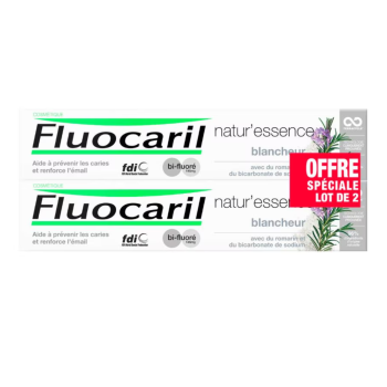 Natur'Essence Dentifrice blancheur bi-fluor&eacute; Fluocaril - lot de 2 tubes de 75ml
