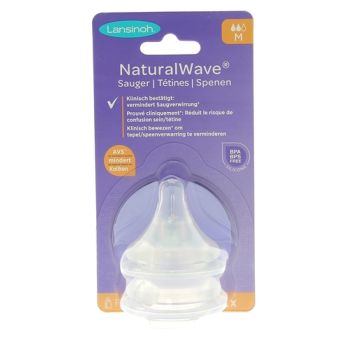 Natural Wave T&eacute;tines d&eacute;bit moyen Lansinoh - lot de 2 t&eacute;tines