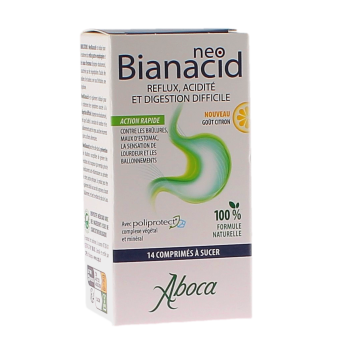 NeoBianacid acidit&eacute; et reflux go&ucirc;t citron Aboca - boite de 14 comprim&eacute;s &agrave; sucer
