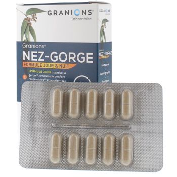 Nez-gorge jour et nuit Laboratoires Granions - bo&icirc;te de 20 g&eacute;lules