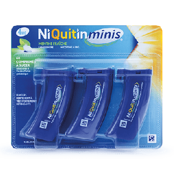Niquitin Minis 4mg sans sucre - 60 comprim&eacute;s &agrave; sucer