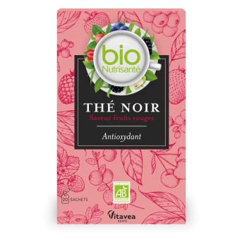Nutrisant&eacute; Th&eacute; noir saveur fruits rouges bio Vitavea Sant&eacute; - bo&icirc;te de 20 sachets