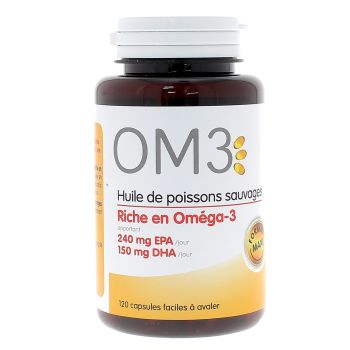 OM3 Huile de poisson riche en om&eacute;ga 3 - 120 capsules