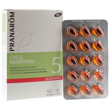 Ol&eacute;ocaps+ 5 Cycle Menstruel Pranar&ocirc;m - Bo&icirc;te de 30 capsules