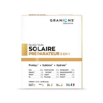 Oligo'sun solaire pr&eacute;parateur 3-en-1 Granions - boite de 30 g&eacute;lules