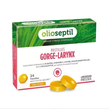 Olioseptil Pastilles gorge larynx miel citron - bo&icirc;te de 24 pastilles