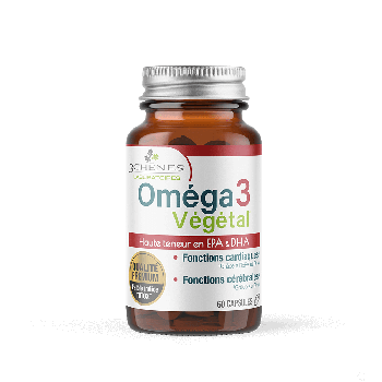 Omega 3 v&eacute;g&eacute;tal Les 3 Ch&ecirc;nes - pot de 60 capsules