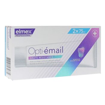 Opti-&eacute;mail Dentifrice haute r&eacute;sistance Elmex - lot de 2 tubes de 75 ml