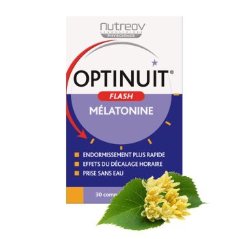 Optinuit flash m&eacute;latonine Nutreov - bo&icirc;te de 30 comprim&eacute;s oridispersibles