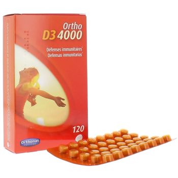 Ortho D3 4000 D&eacute;fenses immunitaires Orthonat - bo&icirc;te de 120 comprim&eacute;s