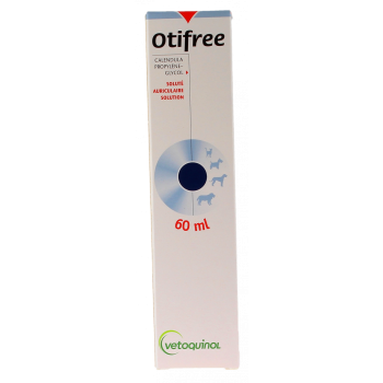 Otifree solut&eacute; oriculaire pour les chiens et les chats Vetoquinol - flacon de 60ml