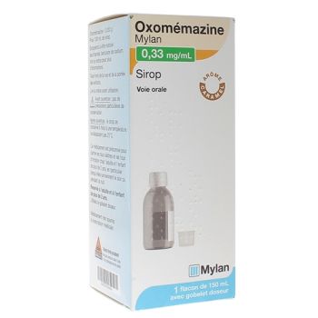 Oxom&eacute;mazine 0,33 mg/ml sirop Mylan - un flacon doseur de 150 ml avec gobelet doseur