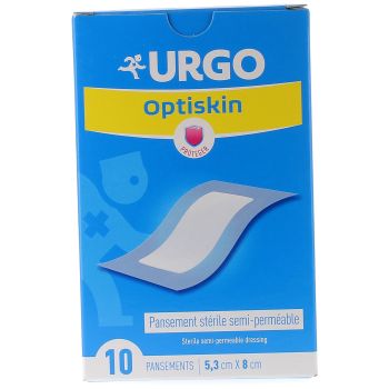 Pansement St&eacute;rile semi-perm&eacute;able Optiskin Urgo - bo&icirc;te de 10 pansements 5,3 cm x 8 cm