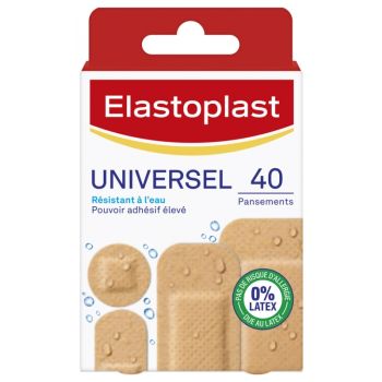Pansements Universel r&eacute;sistant &agrave; l'eau Elastoplast - bo&icirc;te de 40 pansements