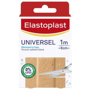 Pansement Universel r&eacute;sistant &agrave; l'eau Elastoplast - bo&icirc;te de 10 pansements 1m x 6cm