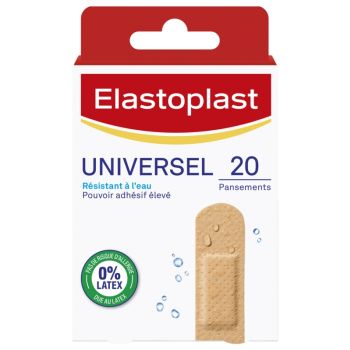 Pansements Universel r&eacute;sistant &agrave; l'eau Elastoplast - bo&icirc;te de 20 pansements
