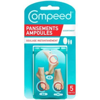 Pansements ampoules assortiment Compeed - bo&icirc;te de 5 pansements