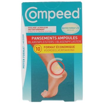 Pansements ampoules moyen format Compeed - bo&icirc;te de 10 pansements