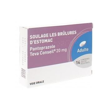 Pantoprazole 20 mg Teva conseil comprim&eacute; gastro-r&eacute;sistant - boite de 14 comprim&eacute;s