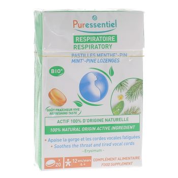 Pastilles menthe-pin respiratoire Puressentiel - bo&icirc;te de 20 pastilles