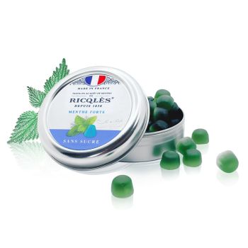 Pastilles &agrave; la menthe forte sans sucre Ricql&egrave;s - bo&icirc;te de 45 g
