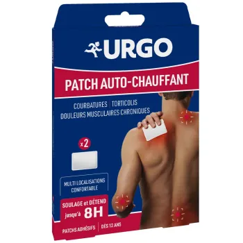 Patch auto-chauffant 8h Urgo - bo&icirc;te de 2 patchs adh&eacute;sifs