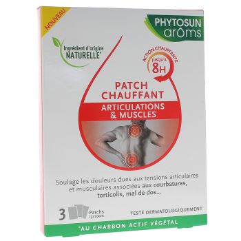 Patch chauffant articulations & muscles Phytosun Ar&ocirc;ms - bo&icirc;te de 3 patchs