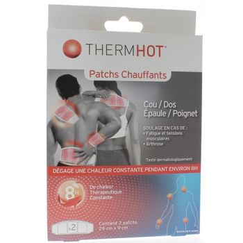 ThermHot Patchs chauffants cou/dos/&eacute;paule/poignet Therapearl - bo&icirc;te de 2 patchs de 29 x 9 cm