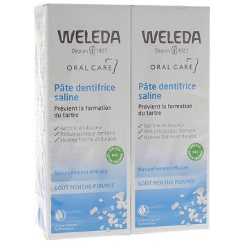 P&acirc;te dentifrice saline Weleda - lot de 2 tubes de 75 ml