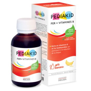 Pediakid fer + vitamine B go&ucirc;t banane - flacon de 125 ml