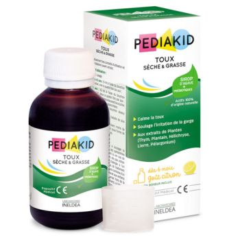Pediakid toux s&egrave;che et grasse go&ucirc;t citron - flacon de 125ml