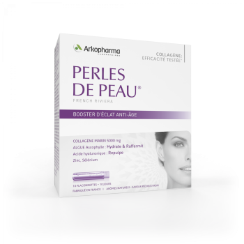 Perles de peau Booster d'&eacute;clat anti-&acirc;ge Arkopharma - bo&icirc;te de 10 flaconnettes