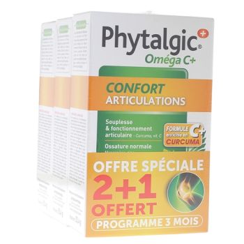 Phytalgic Om&eacute;ga C+ Confort articulations Nutreov - lot de 3 bo&icirc;tes de 60 capsules