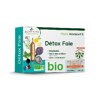 Phyto Aromicell'R bio D&eacute;tox foie Les 3 Ch&ecirc;nes - bo&icirc;te de 20 ampoules de 10ml
