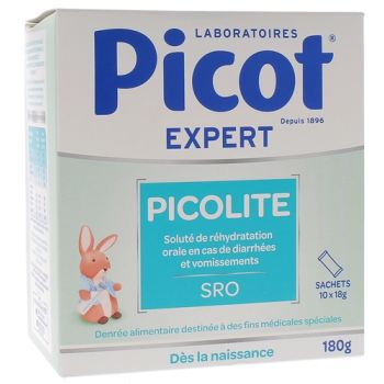 Picolite solut&eacute; de r&eacute;hydratation Picot - bo&icirc;te de 10 sachets de 18g