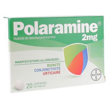Polaramine 2mg comprim&eacute; s&eacute;cable - bo&icirc;te de 20 comprim&eacute;s