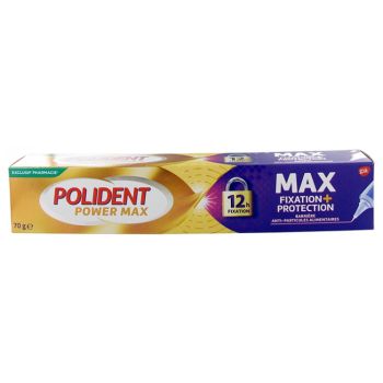 Polident cr&egrave;me fixative Power Max Fixation + Protection - tube de 70g