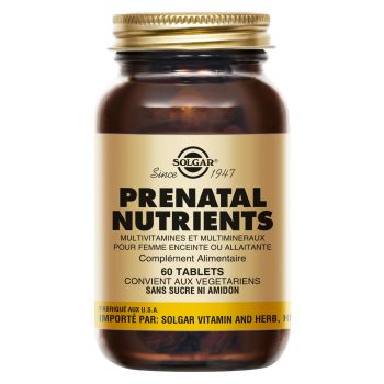 Prenatal Nutrients Solgar - bo&icirc;te de 60 comprim&eacute;s